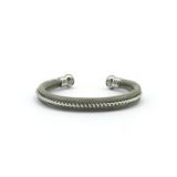 magnetic silver chain mail torque bracelet